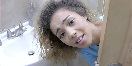 cute tiny black teen nurse stepsister heals her stepbrothers junk