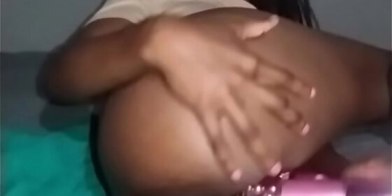 anita ngcobo plays with a pink dildo