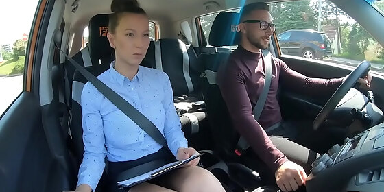 cocksucking brunette eurobabe fucks her driving student