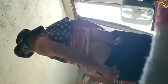 hot tall guy shoves bottle up ass