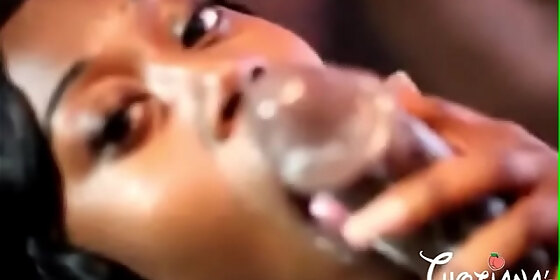 horny ebony teacher swallows student s cock