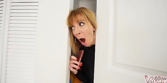 dick detective sara jay spies on big butt nina kayy with a latin cock
