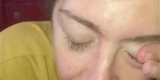 quick blowjob with cum in mouth