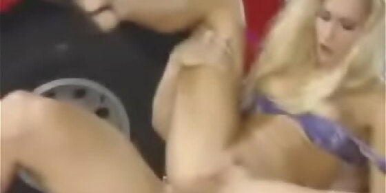 sophie evans gives her mechanic an upskirt getting him horny for anal