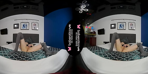 solo babe denis is always masturbating at home in vr
