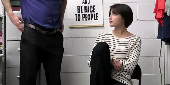 brunette teen shoplifter angeline red fucked by officer after caught with pills