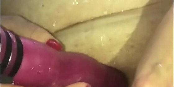 a quick shower solo with toys