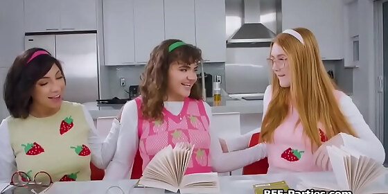 book club foursome with nerdy girlfriends