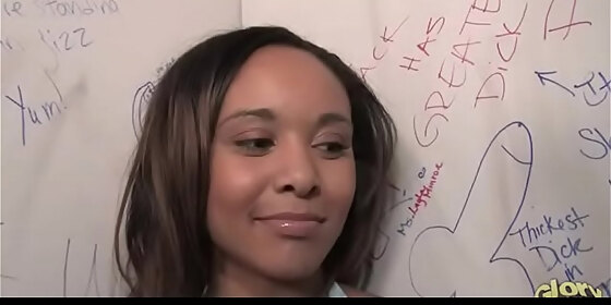 gloryhole interracial blowjob