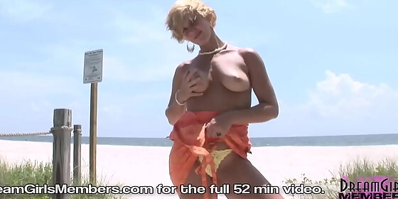 all natural coed gets naked in risky public spots
