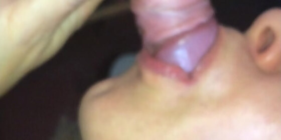 yummy for the beloved wife real blowjob on the table cum in mouth