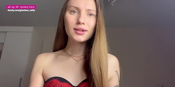 giantess talk to tiny man before eating