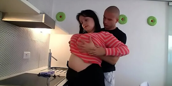 cooking fat girlfriend getting banged from behind