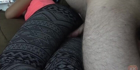 i tried hard not to cum huge cumblast on my step sisters yoga pants ass