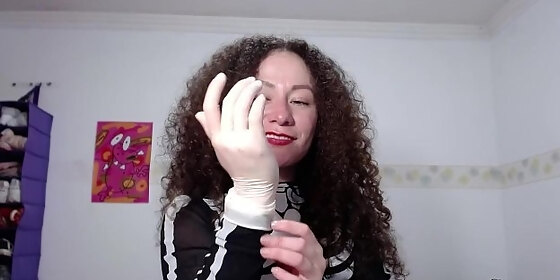 taking off my gloves and smelling
