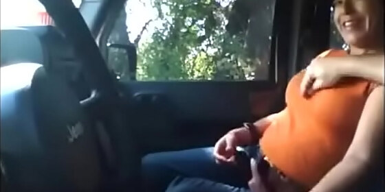 unfaithful woman having sex with a colleague in the car