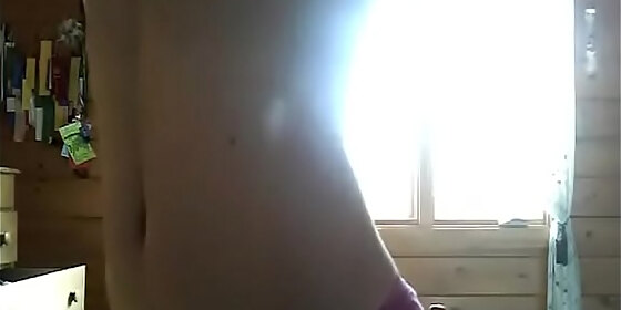teen strips and masturbates