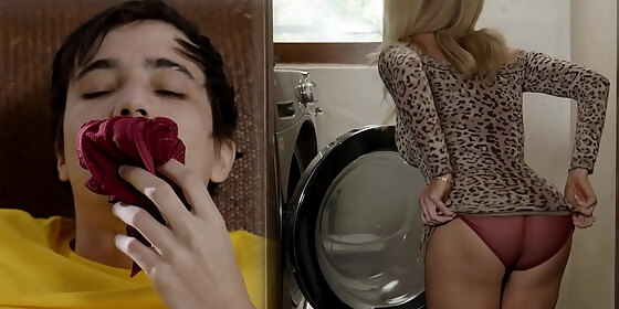 mature stepmom caught her stepson masturbating with her lingerie