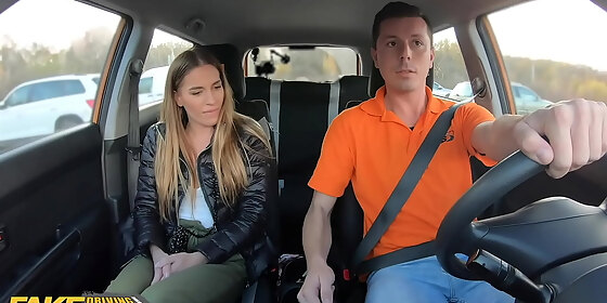 fakedrivingschool backseat fuck for eveline dellai after breakdown