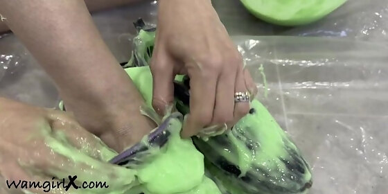 trashing sneakers trainers with super sticky slime