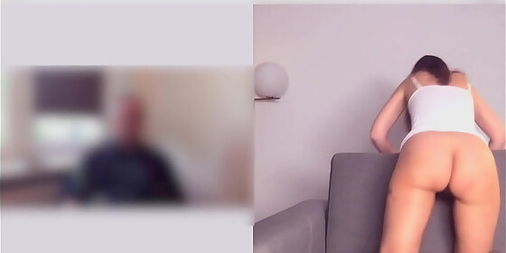 jeny smith flashes during skype lesson
