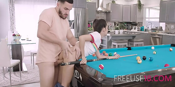teen free used on pool table freya von doom