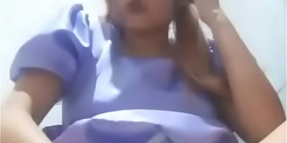 girl dressed as a clown masturbates during the party