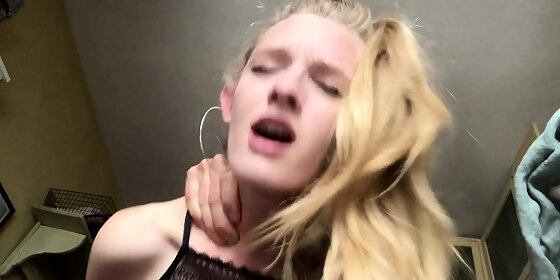 lucky is a hot blonde teen who has big boobs and
