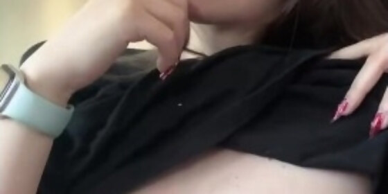 showed her breasts to the camera