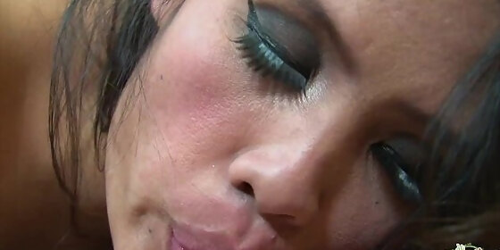bow lets a guy suck on her feet before sucking his dick and fucking
