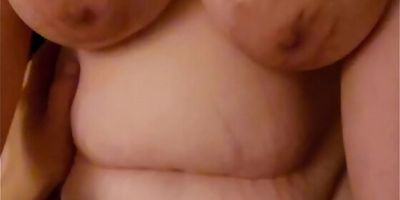 huge tit bbw wife rides and rubs her belly