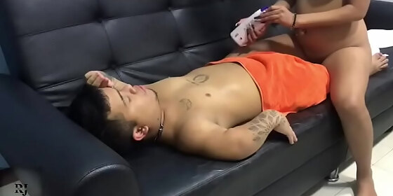 the masseur gets excited when he sees the midget s big cock