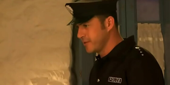 black angelika masturbates using a dildo until she blows a policeman