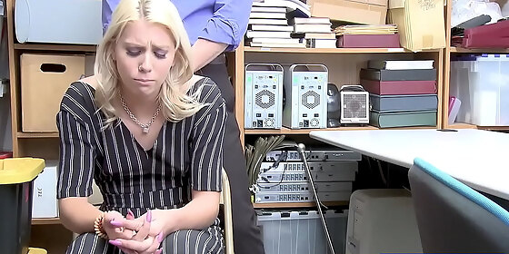 officer fucks blonde teen in his office