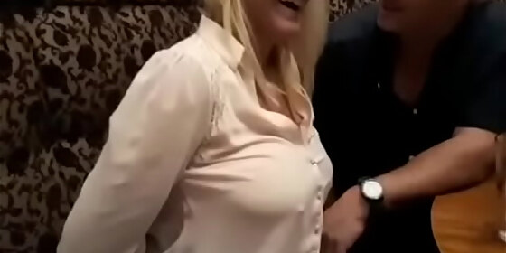 lorilee playing with my tits in a pub