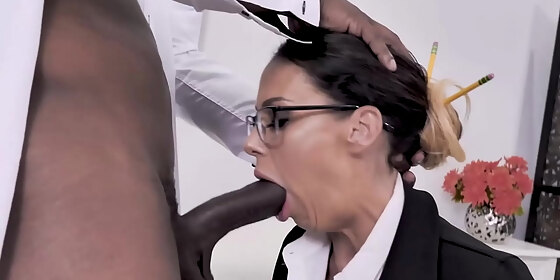horny milf mckenzie lee is with her amazing boss will giving her some advice regarding work but she is more interested with his big cock and fuckin it