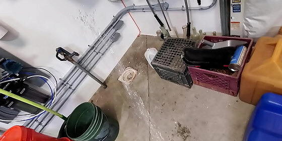 late night pissing in the garage