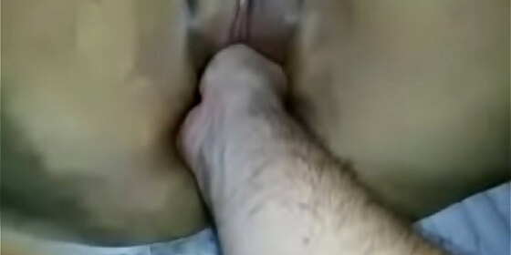 lover sticks his whole hand in the pussy of the naughty married woman