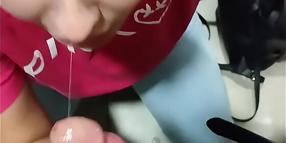 a young girl sucks a stranger s cock and swallows sperm in the toilet of a shopping mall in exchange for coffee