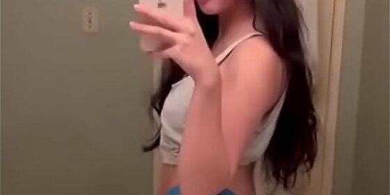 cute asian teen camgirl showing off her big ass
