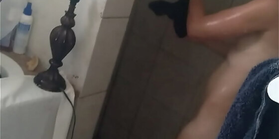 adrienne in the shower