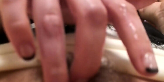 redhead proudly shows her creampied pussy