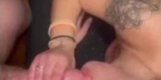 tiny babe sucks massive dick