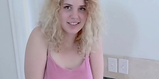 curly blonde haired and thick teen stepdaughter gets fucked doggystyle by her step father pov