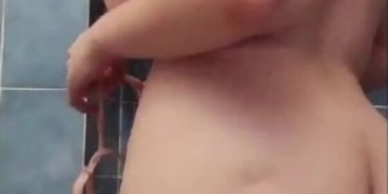 sweet hotwifie taking a shower pawg girl thick woman taking a bath beautiful body