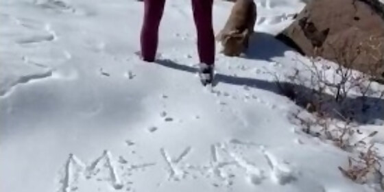 peeing in the snow m kat