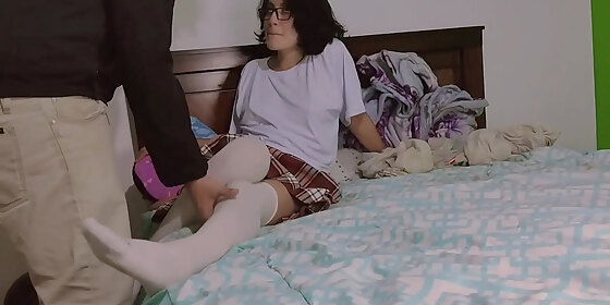 teen is convinced to fuck at home with his uniform by his