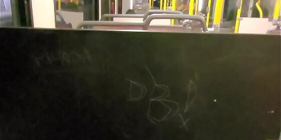 joe strokes his cock on public bus