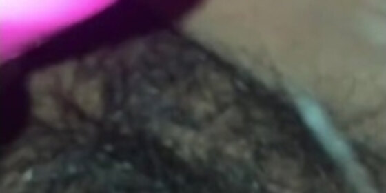 fucking wifes hairy pussy while playing with her toy