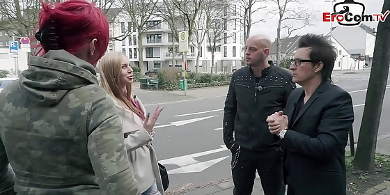 german blonde big tits milf public pick up on street flirt
